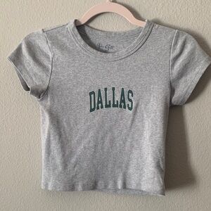 Brandy Melville Gray Tee with Dallas Print